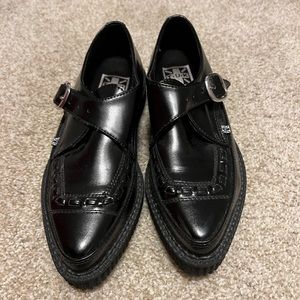 T.U.K Creepers, Black Leather US size 8